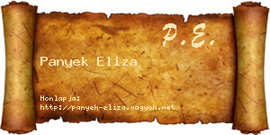 Panyek Eliza névjegykártya